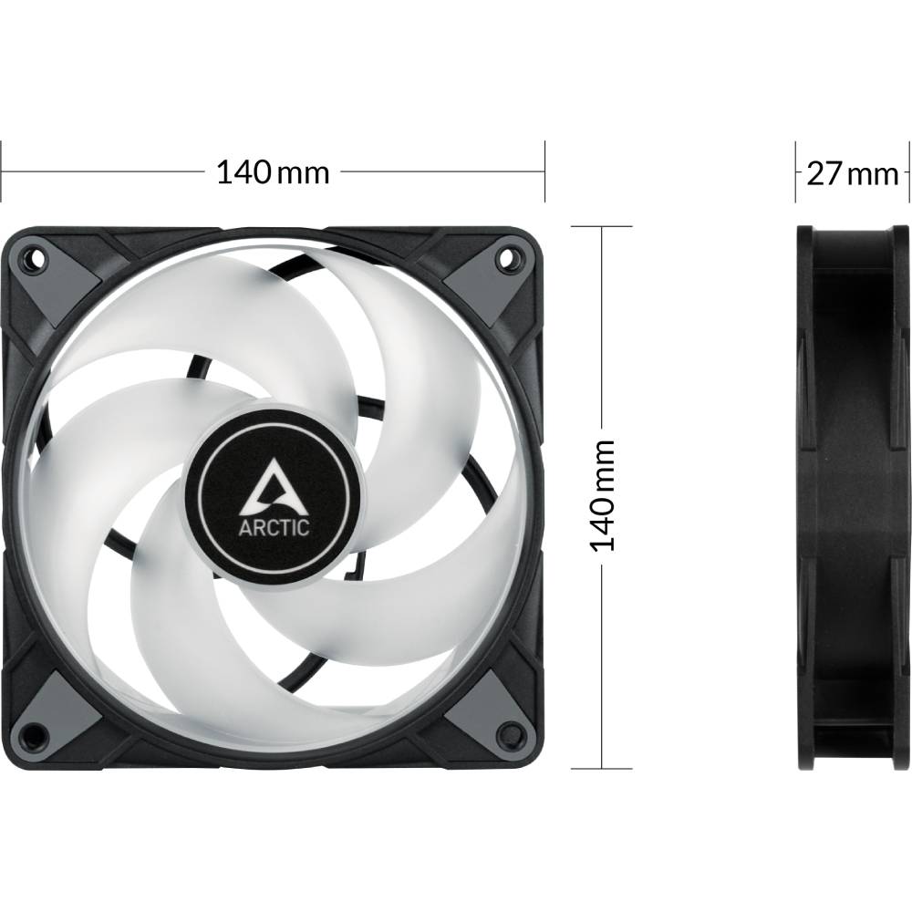 Кулер корпусный ARCTIC P14 PWM PST A-RGB (ACFAN00239A) Конструкция системы охлаждения кулер