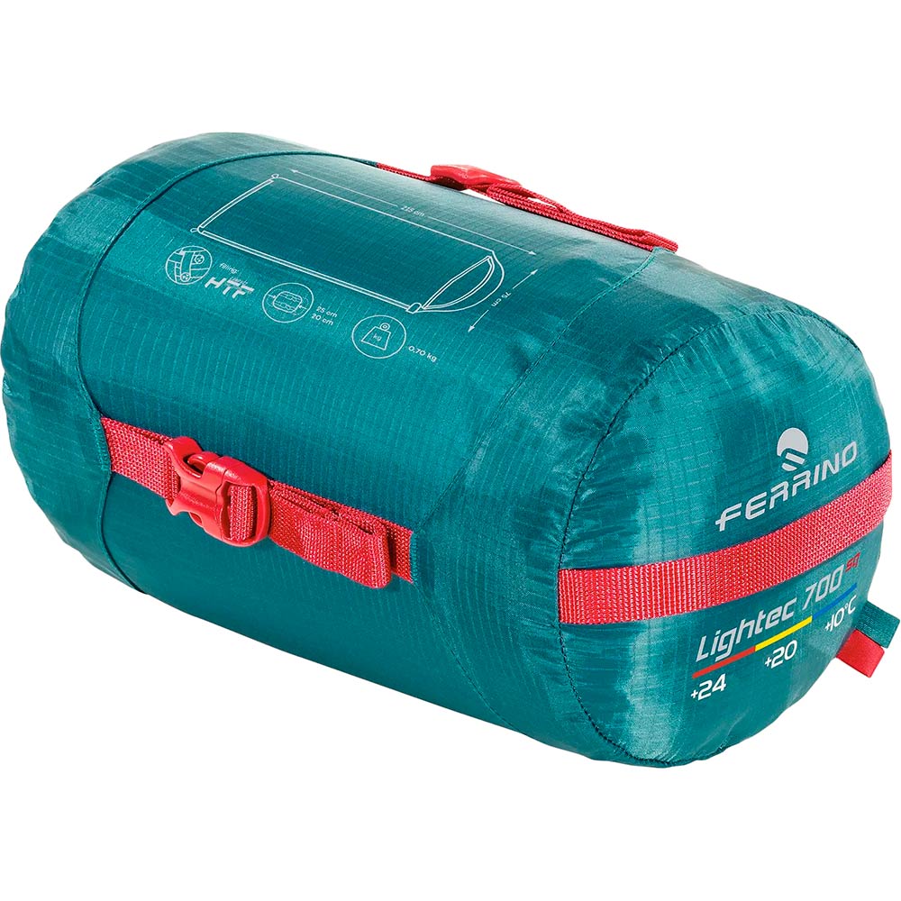 Спальник FERRINO Lightec 700 SQ/+20°C Green Left (86154NVVS) Блискавка ліва