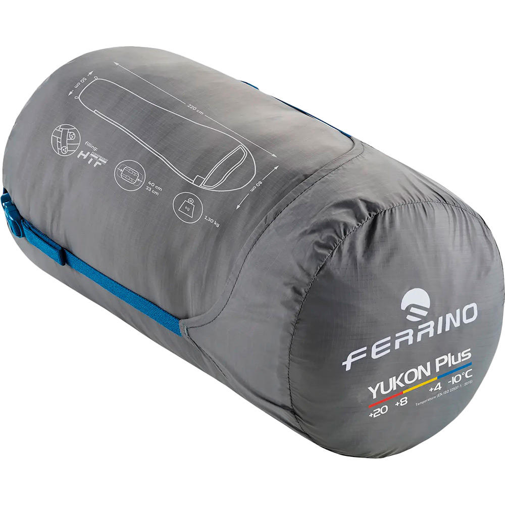 Спальник FERRINO Yukon Plus/+4°C Blue Left (86357NBBS) Молния левая