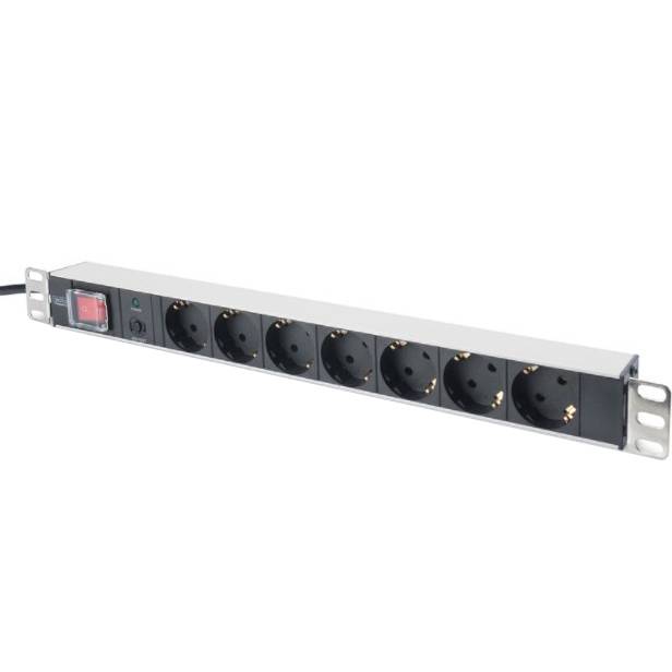 Сетевой фильтр DIGITUS 1U7xSchuko 7 розеток 2 м 16A Black (DN-95403)