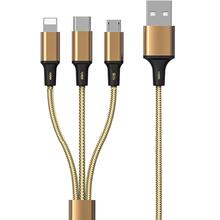 Кабель PRODA Azeada Cavalry PD-B92th Lightning/Type-C/ MicroUSB - USB 1.3 м Gold (PD-B92th-GD)