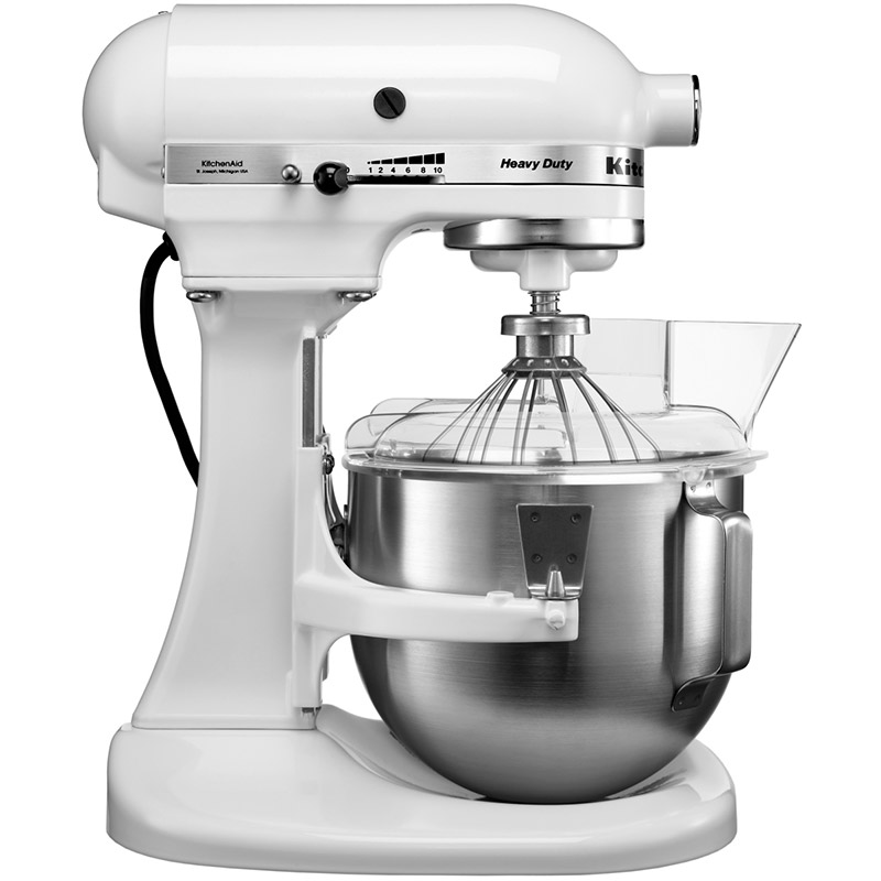 Кухонна машина KITCHENAID Heavy Duty 4.8 л White (5KPM5EWH) Комплектація Чаша, віночок, насадка для густих сумішей, гак для тіста, захист від бризок;