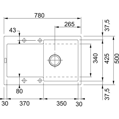 Мойка FRANKE Maris 780 х 500 х 200 мм MRG 611 (114.0306.815) Способ монтажа врезной