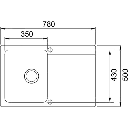 Мойка FRANKE Orion 780 х 500 х 180 мм OID 611-78 (114.0498.031) Способ монтажа врезной