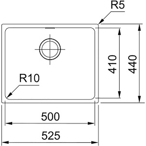 Мойка FRANKE Sirius 525 х 440 х 200 мм SID 110-50 Black (125.0395.602) Способ монтажа врезной