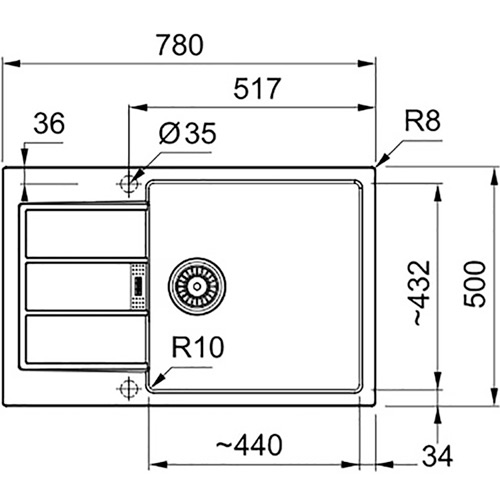 Миття FRANKE Sirius 780 х 500 х 200 мм 2 S2D 611-78 Black (143.0621.190) Виконання та, що обертається