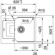 Мойка FRANKE Urban 620 х 500 х 220 мм UBG 611-62 (114.0574.952)