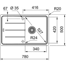 Мойка FRANKE Basis 780 х 500 х 200 мм BFG 611-78 White (114.0258.042)