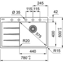 Миття FRANKE Centro 780 х 500 х 200 мм CNG 611-78 TL (114.0630.479)