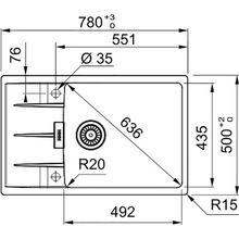 Миття FRANKE Centro 780 х 500 х 200 мм CNG 611-78 XL (114.0701.819)