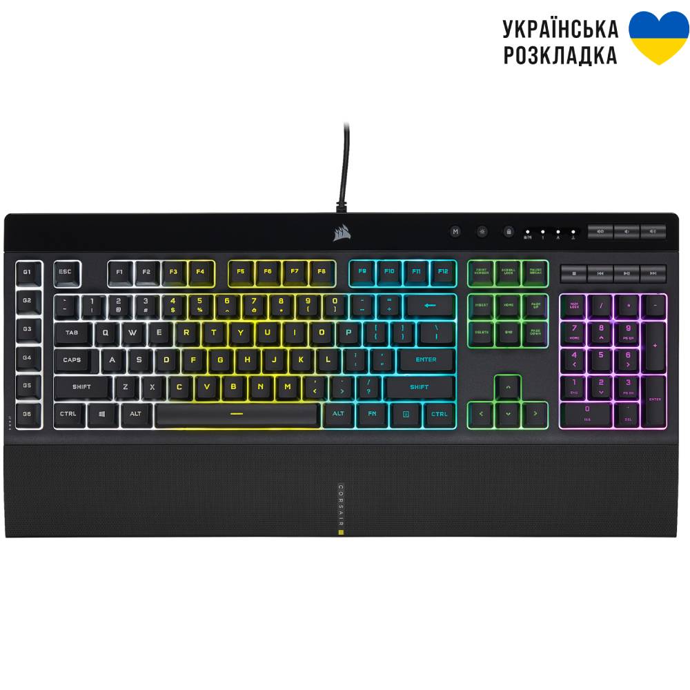 Клавиатура CORSAIR K55 RGB Pro Black (CH-9226765) USB Комплектация клавиатура