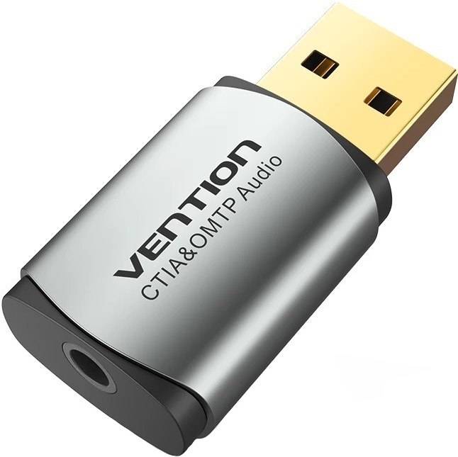 Звукова карта VENTION Audio USB - 1х3.5 мм jack 4pin Metal (CDLH0)