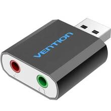 Звуковая карта VENTION Audio USB - 2х3.5 мм jack Metal (VAB-S17-B)