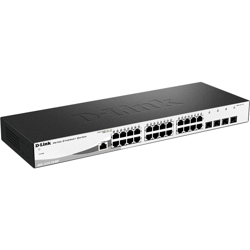 Коммутатор D-LINK DGS-1210-28/ME/B1A 24x1G 4xSFP L2 (DGS-1210-28/ME) Тип управляемый 2-го уровня