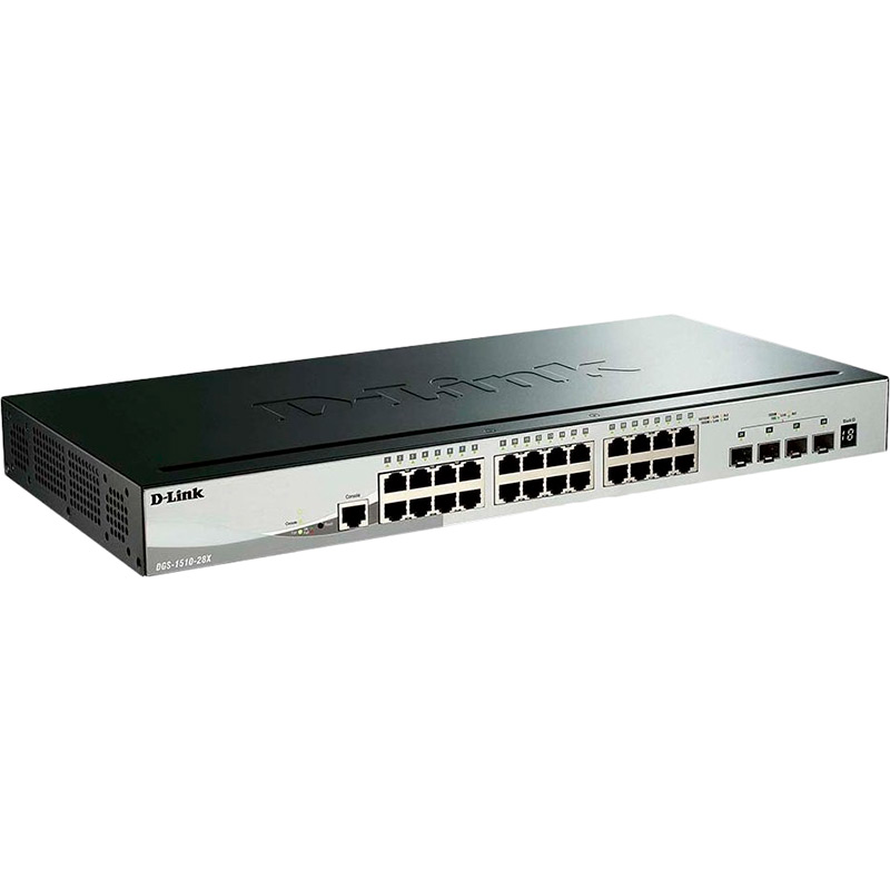 Коммутатор D-LINK DGS-1510-28X/E 24xGE 4xSFP+ SmartPro (DGS-1510-28X/E) Тип управляемый 2-го уровня