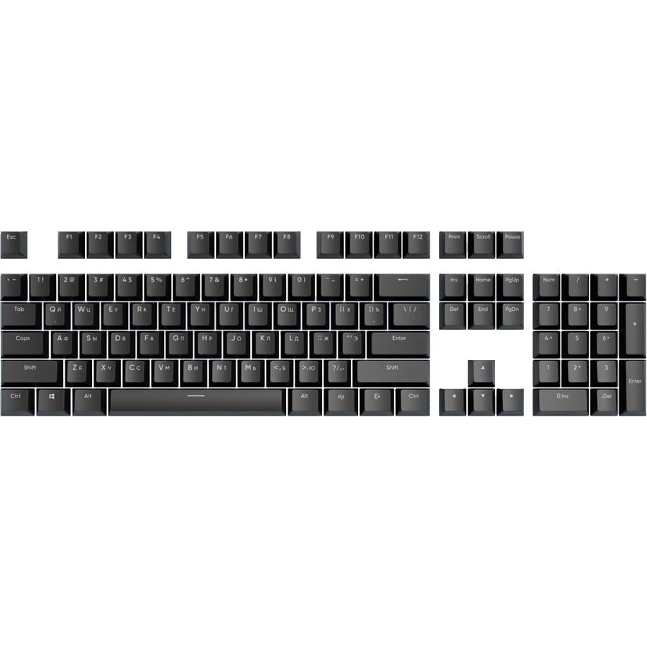 Набір кейкапів DARK PROJECT PBT KS-45 ENG/UA/RU Black (DP-KS-0045)