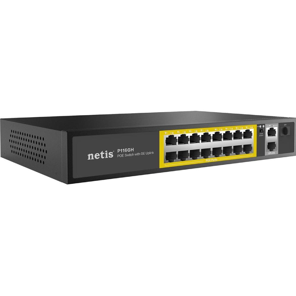 Коммутатор NETIS P116GH Тип неуправляемый