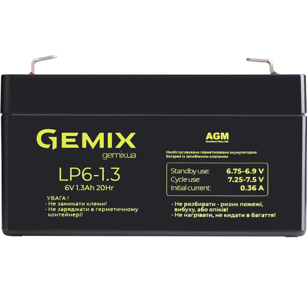 Акумулятор GEMIX 6V 1.3Ah AGM Black (LP6-1.3F1)