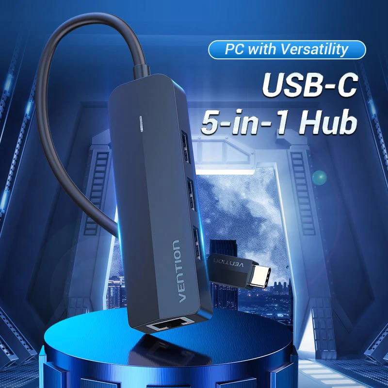Док-станция VENTION USB 3.1 Type-C - 3 x USB 2.0 + Micro-USB + RJ45 Black (TGOBB) Тип док-станция