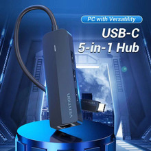Док-станция VENTION USB 3.1 Type-C - 3 x USB 2.0 + Micro-USB + RJ45 Black (TGOBB)