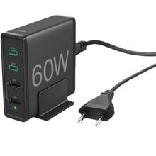 Мережевий зарядний пристрій HAMA 2 x USB-C PD/QC, 2 x USB-A 60W Black (00201628)