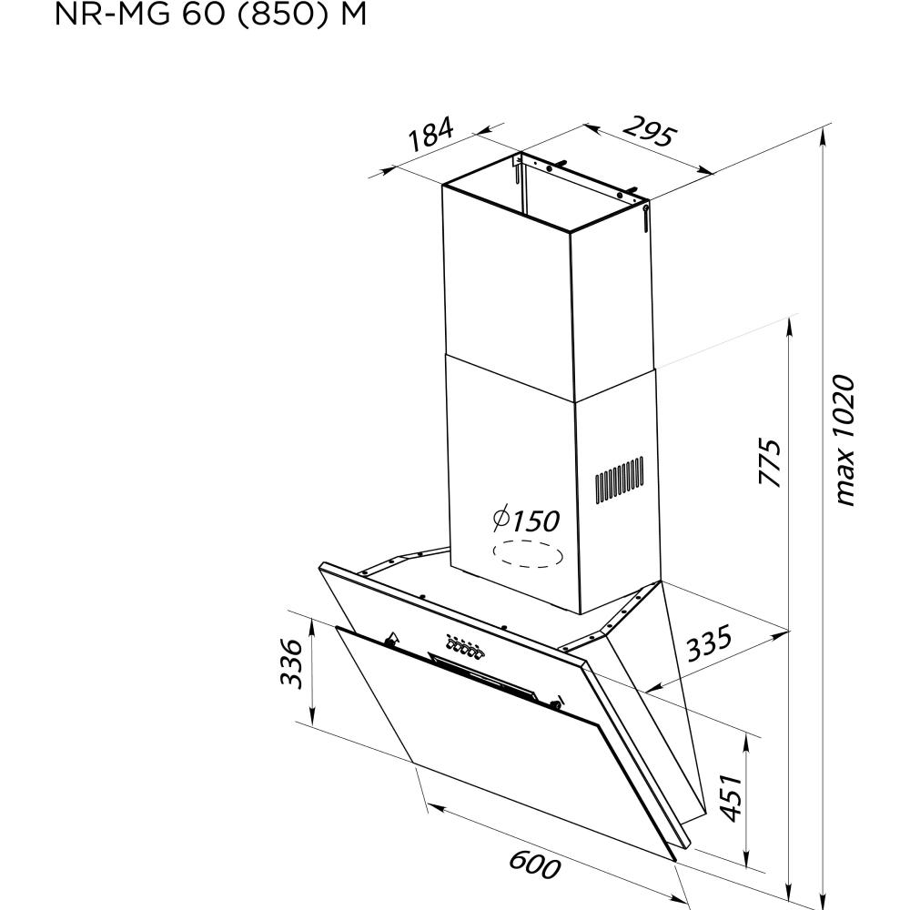 Покупка Вытяжка PYRAMIDA NR-MG 60 (850) M BL (4260674992728)