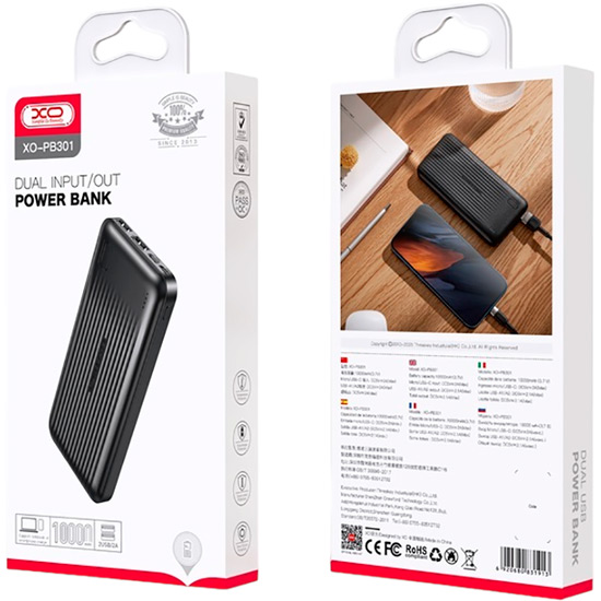 Powerbank XO PB301 10000 mAh Black (PB301_Black) Торговая марка XO