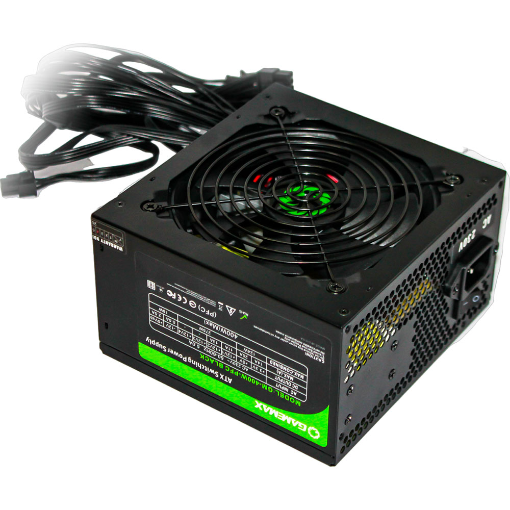 Блок живлення GAMEMAX 400W GM-400-PFC Black Призначенння для настільного комп'ютера