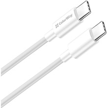 Кабель COLORWAY Type-C-Type-C 60 W 3 А TPE PD Fast Charging 1 м White (CW-CBPDCC055-WT)