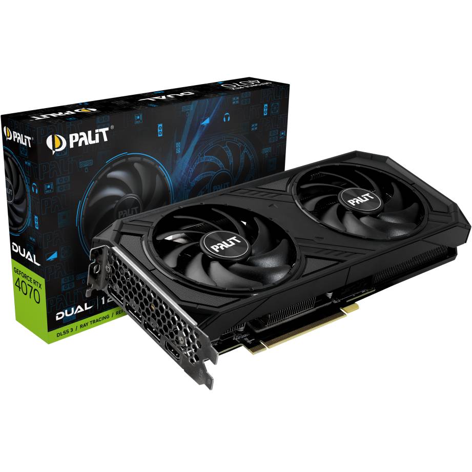 Фото Відеокарта PALIT GeForce RTX 4070 DUAL 12GB 192Bit 1920/21000 MHz (NED4070019K9-1047D)