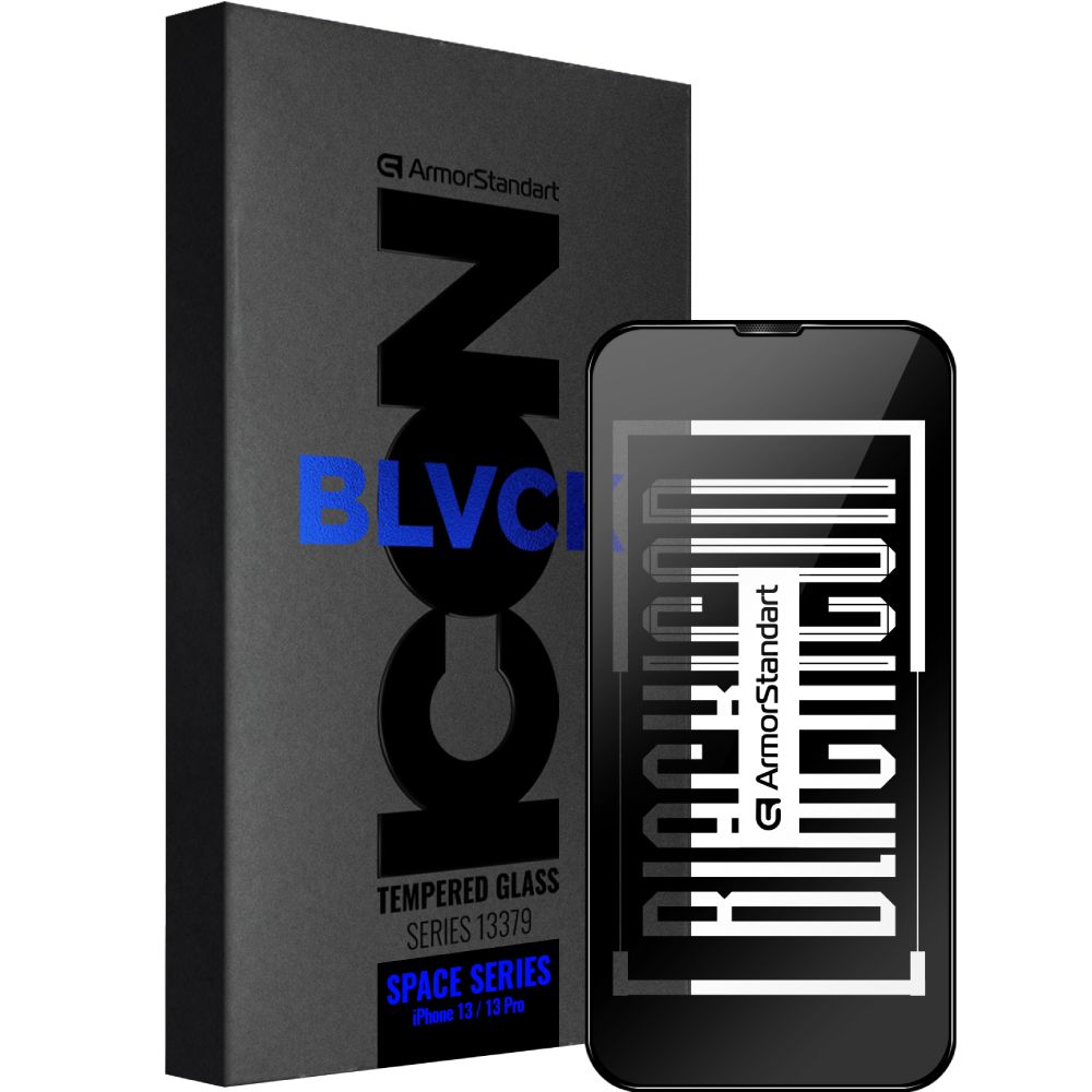 Захисне скло ARMORSTANDART Space Black Icon для Apple iPhone 14/13/13 Pro with cutout (ARM67729)