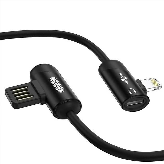 Кабель XO NB38 USB - Lightning + Lightning Audio 1м 2.4 А Black (XO-NB38) Кабель XO NB38 USB - Lightning + Lightning Audio 1м 2.4 А Black (XO-NB38)