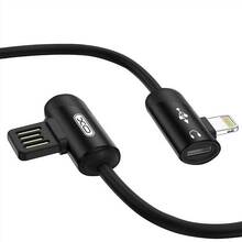 Кабель XO NB38 USB - Lightning + Lightning Audio 1м 2.4 А Black (XO-NB38)