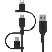 Кабель Belkin Boost Charge Universal USB-USB-C/Lightning/MicroUSB Black (CAC001BT1MBK)