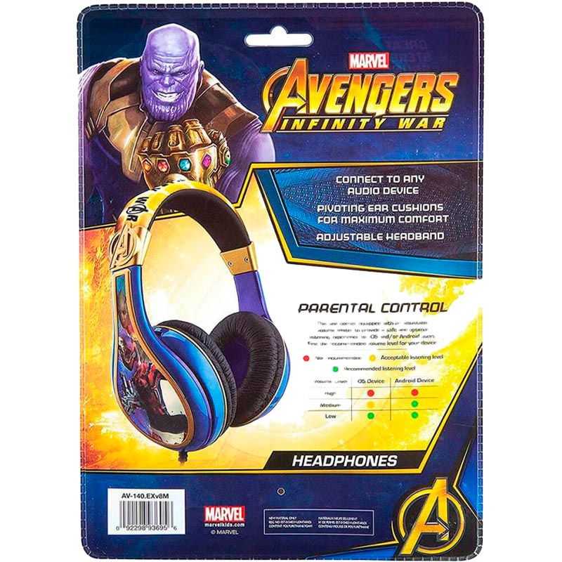 Навушники eKids MARVEL Avengers Infinity War Kid-Friendly Volume (AV-140.EXV8M) Кріплення дуга (над головою)