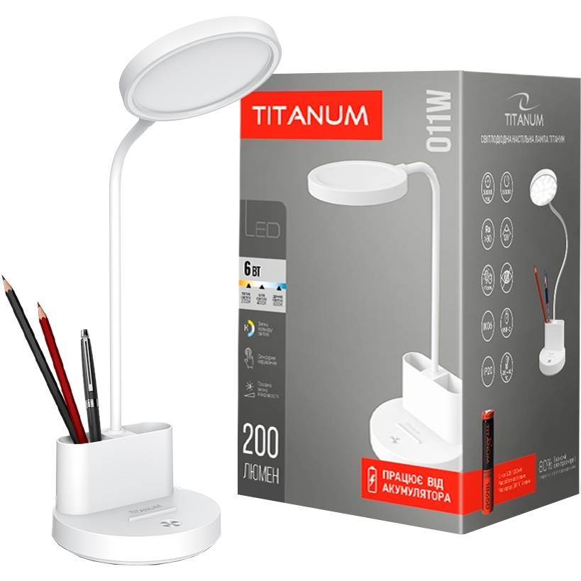 Настольная лампа TITANUM LED TLTF-011W White (27413) Тип выключателя сенсор