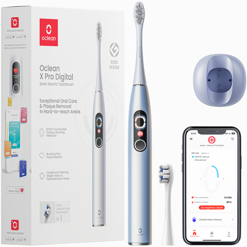 Электрическая зубная щетка OCLEAN X Pro Digital Electric Toothbrush Glamour Silver (6970810552560) Электрическая зубная щетка OCLEAN X Pro Digital Electric Toothbrush Glamour Silver (6970810552560)