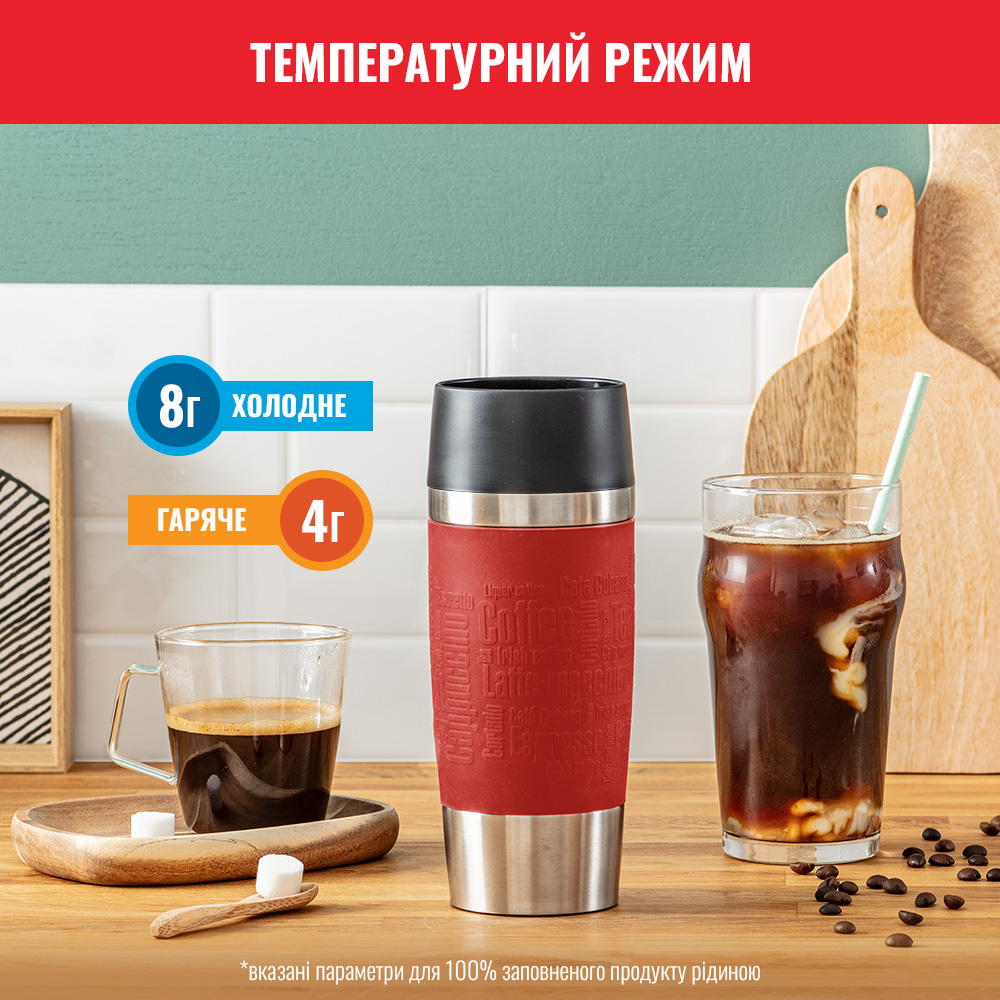 Термокухоль TEFAL TRAVEL MUG 360 мл Red (K3084114) Тип термокухоль