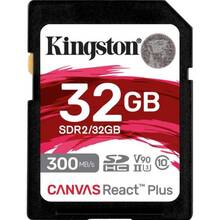 Карта памяти KINGSTON 32GB Canvas React Plus SDXC UHS-II 300R/260W U3 V90 (SDR2/32GB)