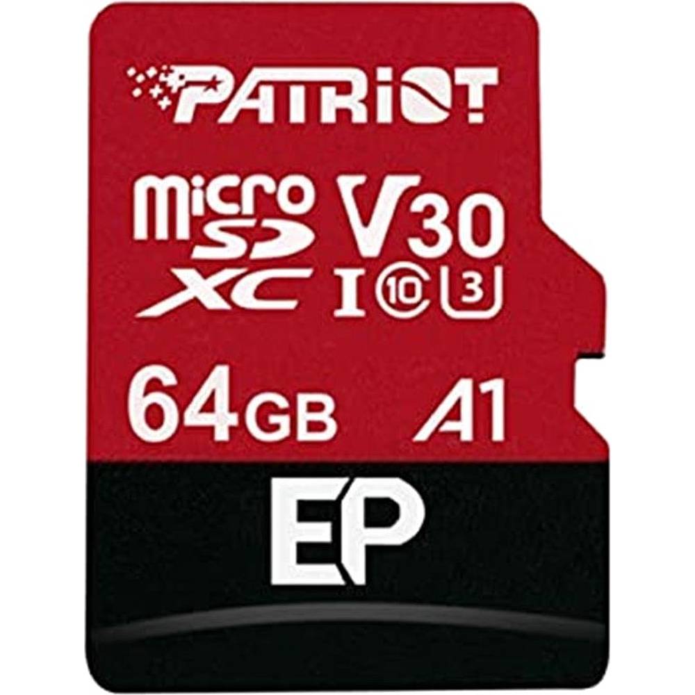 Карта памяти PATRIOTMicroSDXC 64GB UHS-I/U3 Class 10 + SD-adapter (PEF64GEP31MCX)