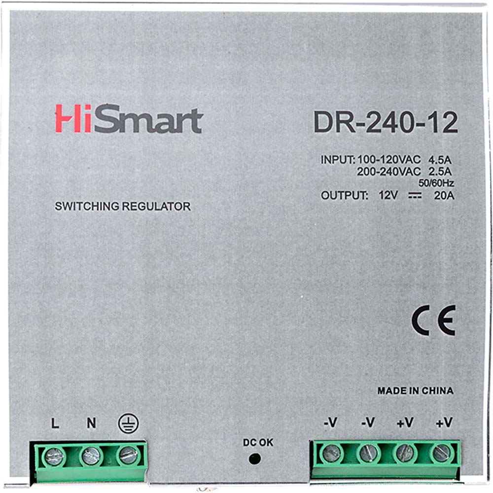 Блок питания HiSmart 12V 20A 240W DIN (DR-240-12)