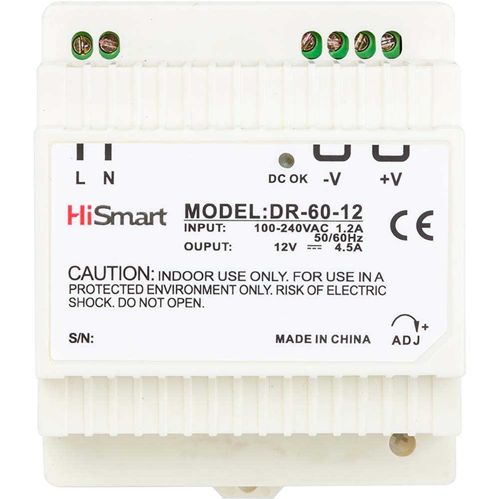 Блок питания HiSmart 12V 4.5A 60W DIN (DR-60-12)