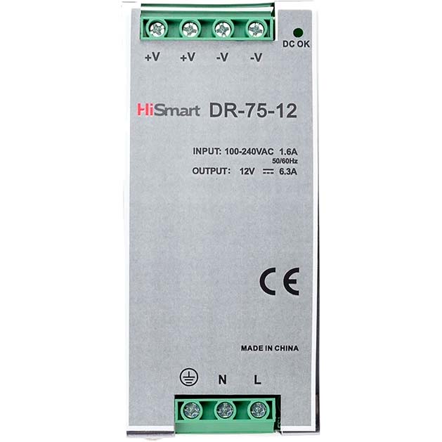 Блок питания HiSmart 12V 6.3A 75W DIN (DR-75-12)