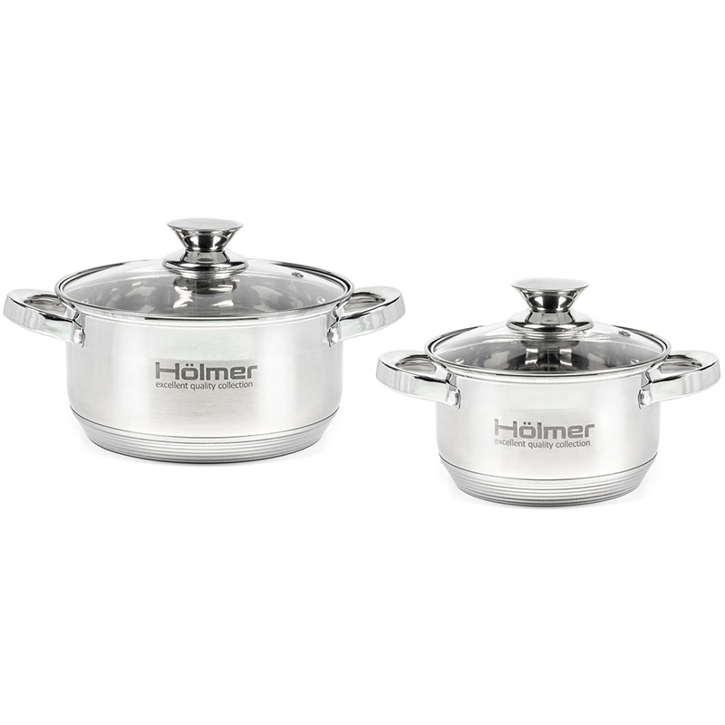 Набор кастрюль HOLMER CS-1452-SS 2+3.8 л
