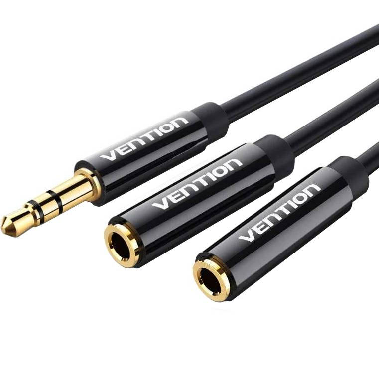 Кабель VENTION Jack 3.5 мм - 2x3.5 мм Stereo Splitter Black (BBSBY)