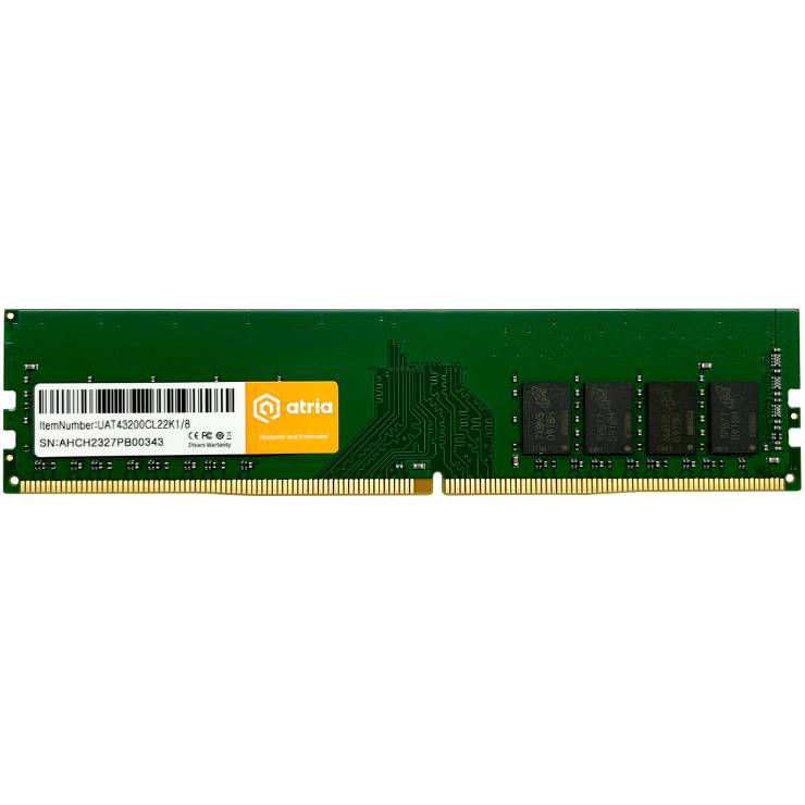 Модуль пам'яті ATRIA 8Gb DDR4 3200MHz (UAT43200CL22K1/8)