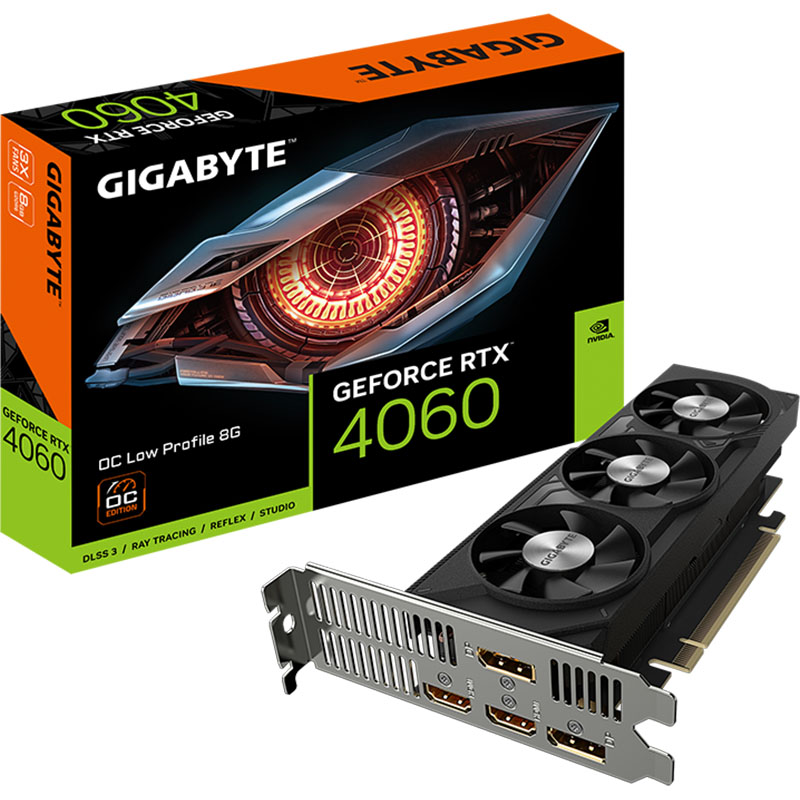 Внешний вид Видеокарта GIGABYTE NVIDIA RTX4060 8GB (GV-N4060OC-8GL)