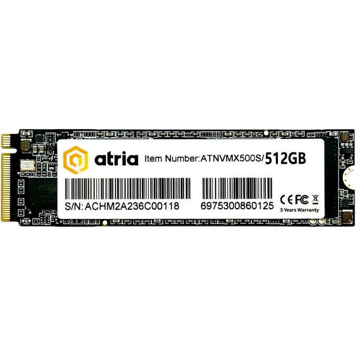 SSD накопитель ATRIA X500S 512GB M.2 2280 NVMe PCIe 3.0 x4 3D NAND (TLC) (ATNVMX500S/512) SSD накопитель ATRIA X500S 512GB M.2 2280 NVMe PCIe 3.0 x4 3D NAND (TLC) (ATNVMX500S/512)