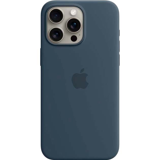 Чохол APPLE для iPhone 15 Pro Max Silicone Case with MagSafe Storm Blue (MT1P3ZM/A) Чохол APPLE для iPhone 15 Pro Max Silicone Case with MagSafe Storm Blue (MT1P3ZM/A)