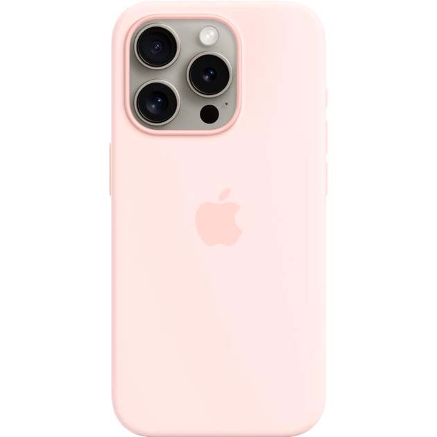 Чохол APPLE для iPhone 15 Pro Silicone Case with MagSafe Light Pink (MT1F3ZM/A) Чохол APPLE для iPhone 15 Pro Silicone Case with MagSafe Light Pink (MT1F3ZM/A)